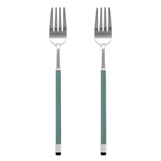 Bogen 韓國製方形雙色緞面餐叉DF, 橄欖色, 2個