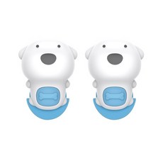 小狗造型防夾手門檔, 2入, 藍色