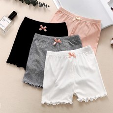 MISOPAPA 女童雙羅紋荷葉邊安全褲4件組