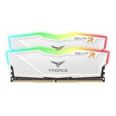팀그룹 T-Force DDR4 16G CL16 Delta 데스크탑용 RGB 화이트 서린 2p, PC4-25600, 2개
