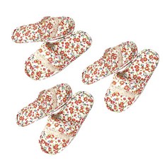 格紋絎縫棉質室內拖鞋, 10號, 3組