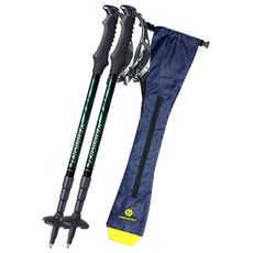 VERMONT 4段登山杖 2入+藍色收納袋, 綠色