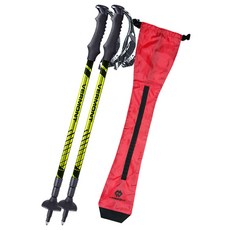 버먼트 써밋 3단 등산스틱 2p + 파우치 레드 세트, 라임, 1개