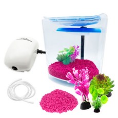 Aqua Terra 一體式室內地板魚缸套組 WL07, 粉色（彩石）