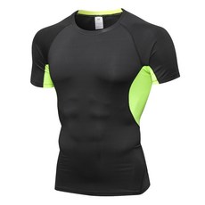 남성용 기능성 펀칭메쉬 스포츠 언더레이어 컴프레션 반팔 티셔츠