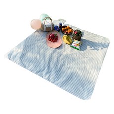 Kong K Leisure 簡約格紋防水野餐墊, 咖啡色