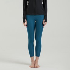 hmus 女款素色高腰防水內搭長褲, Coral Blue