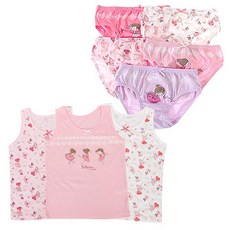 MRKIDS 女孩童服飾組 芭蕾少女背心 3入+芭蕾少女3角褲 5入