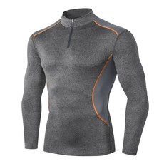 GOMOUNTAIN 男款素色網狀運動長袖T恤