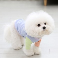 ITS DOG 柔滑絲質T恤, 藍色