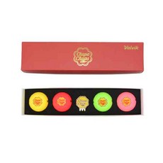 Volvik Chupa Chups彩色高爾夫球 4款 + 球標 + 紅色禮盒, 混色, 4入, 1組