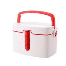 I Love Home塑膠藥丸急救收納盒 紅色 大型, 1個
