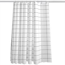 特大號防水浴室格紋浴簾, 1個