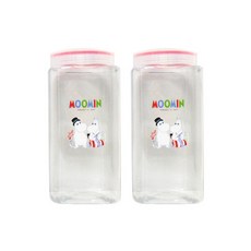 무민 다용도 밀폐용기 사각 1.0L, 2개, 단품