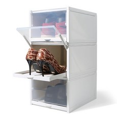 HICKIES 滑動式鞋子收納整理盒, 3個, 透明