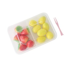 N PP 2格耐熱容器+迷你叉粉色套組, 50套