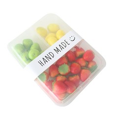 PP 3칸 내열용기 + 핸드메이드 띠지 화이트 세트, 40세트