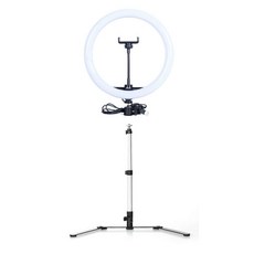 뉴엔 유튜브 개인방송 촬영조명 30.48cm + 스탠드 세트 블랙, 조명(J44), 스탠드(U16), 1세트