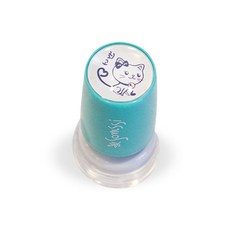 Somssi 愛心圖案印章, 貓咪款, 藍色