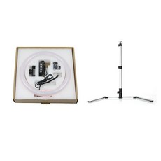 뉴엔 유튜브 개인방송 촬영조명 30.48cm + 스탠드 세트 핑크, 조명(J44), 스탠드(U16), 1세트