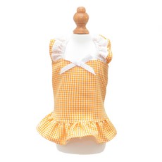 I Love Pet 狗狗蕾絲荷葉邊上衣, 黃色