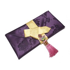 至誠典雅蝴蝶結飾禮金包巾 + 禮金信封, 紫羅蘭色, 1套