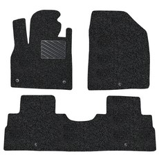 포시즌카매트 차량용 코일매트 확장일체형 1+2열 3p, 현대 펠리세이드 7인승, 블랙