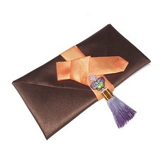 極盡誠意優雅的蝴蝶手帕現金禮+禮金信封, 深棕色, 1套