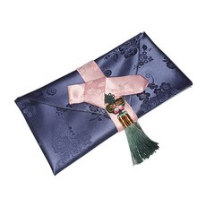 至誠典雅蝴蝶流蘇禮金包巾 + 禮金信封, 灰色, 1套