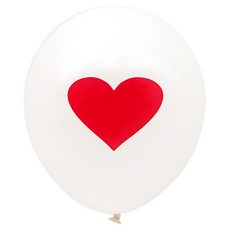 joyparty 30cm 愛心圖案氣球, 白色, 50個