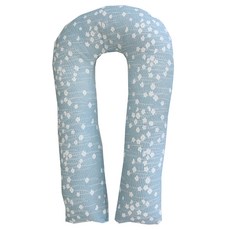 ECONY HOUSE 花朵圖案U型抱枕, 藍色