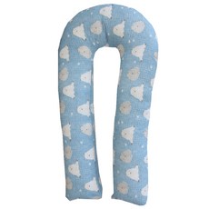 ECONY HOUSE 小熊印花U型身體枕套, 藍色