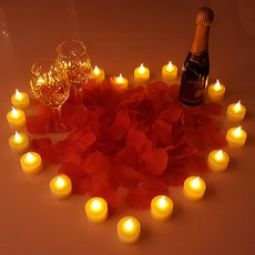 Joy Party LED 蠟燭 20p + 人造花瓣套組, 混色