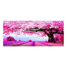 KMELLIE 3D 櫻花樹 鑽石畫 110 x 50 cm, 混合色, 1個
