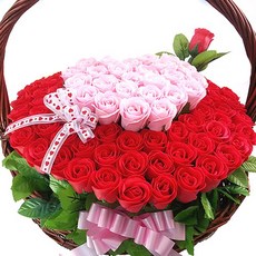 Jina Rose 邱比特之箭香皂花籃, 紅色, 1個