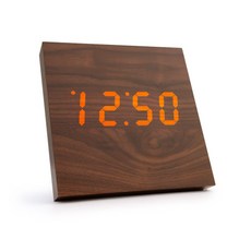 코비 사각형 LED 나무 벽걸이 디지털 무소음 우드 시계 AL100