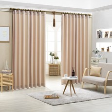 Casafelice 現代遮光窗簾 窗簾針型 2入, 米色