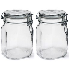 Fido 金屬玻璃儲物瓶銀色, 1000ml