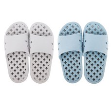 寬楦緩衝浴室拖鞋 藍色 + 灰色 2件組, 1個