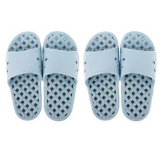 排水浴室拖鞋, 藍色, 2組
