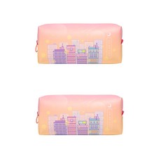 ibis 今日多功能收納包 鉛筆盒, 粉色建築, 2個