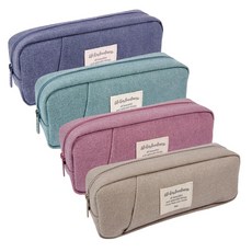 ibis 基本款筆袋, 米色、粉色、綠色、藍色, 4個