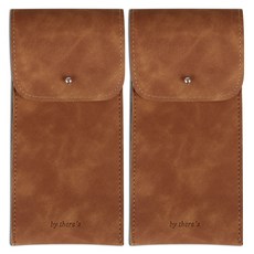 There's 纖薄基本款筆袋, 棕色, 2個