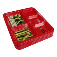 Koryeoc neweek 方形盤子 10p, 紅色的