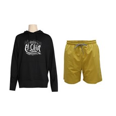 VENDIS 男士馬爾地夫連帽防曬上衣 C274 + 側邊條紋海灘褲 M613 套組