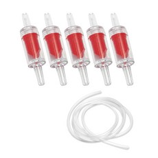 Canhu Aquarium 水族箱防逆流器 紅色 5入 + 風管 2m, 1套