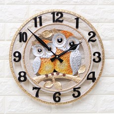 KM Deco 貓頭鷹靜音掛鐘 大, 混合色