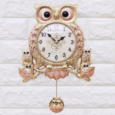 KM DECO 富貴貓頭鷹 Q 靜音掛鐘, 粉紅色