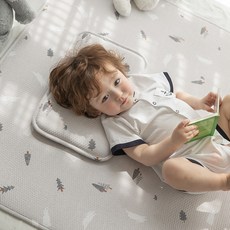 BEBE DECO 3D網眼涼感墊 可愛兔子+收納包, 灰色