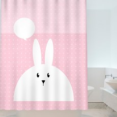 白色兔子浴簾 150 x 200 cm, 1個